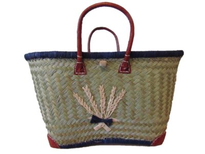 Panier Epi de blé MM coins cuir