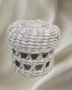 boite de rangement de Madagascar en jonc de mer