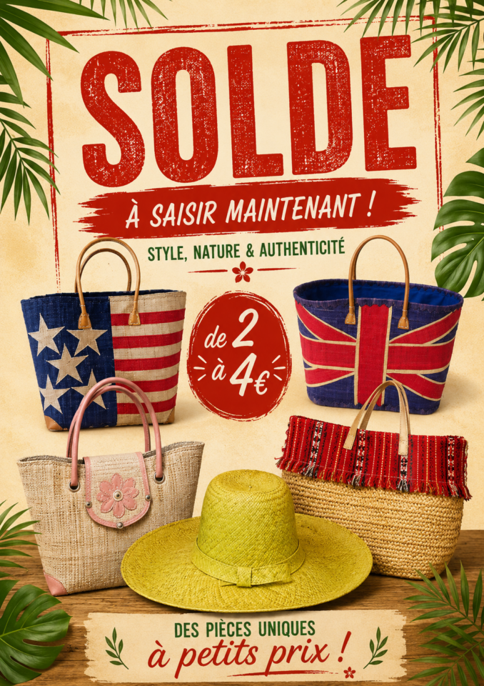 solde du 24/06 au 21/07/26 sur des articles de madagascar